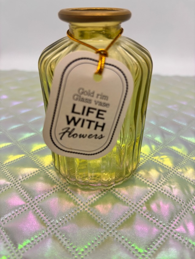 ゴールドリムグラスベースボトル