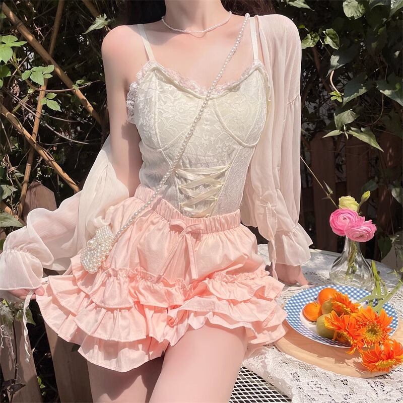 2色／ティアードフリルショートパンツ ・55797 | sucrier  