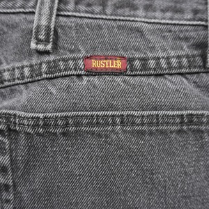RUSTLER black denim W38L30 古着