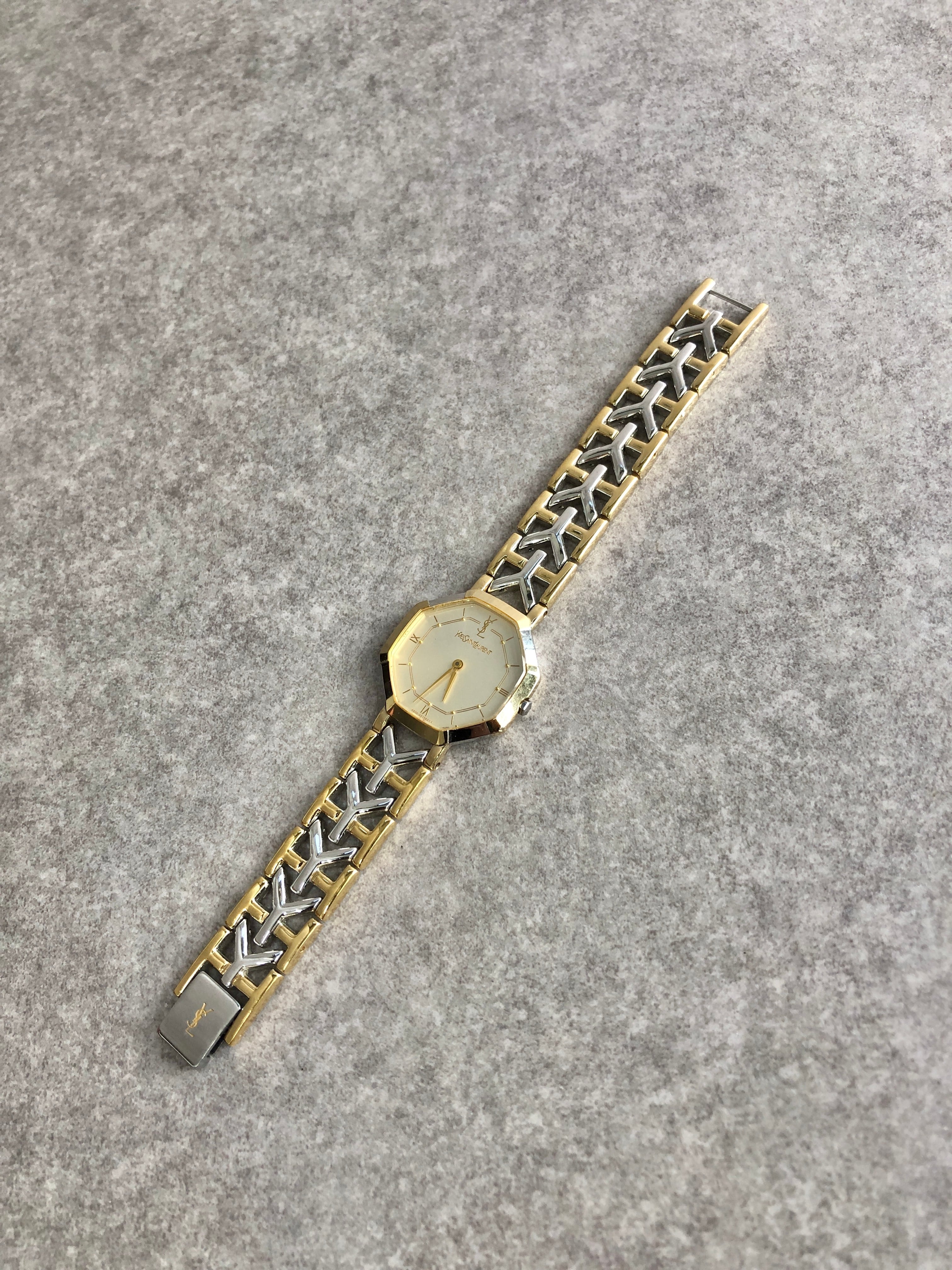 Yves Saint Laurent イヴ・サンローラン 腕時計 シルバー ゴールド