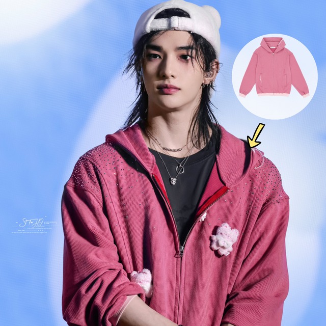 ★Stray Kids ヒョンジン 着用！【noscouleurs】 UL THERMAL ZIP HOODIE PINK