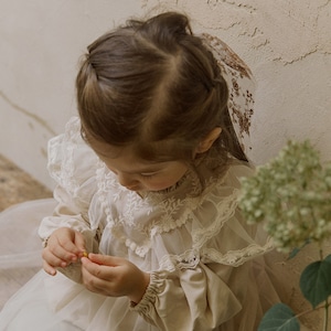 春レース付き多重メッシュワンピース2色