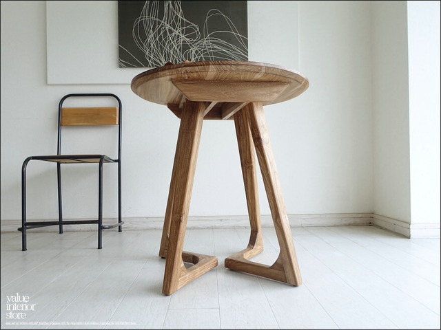 チーク無垢材 カフェテーブルbulat/NR70cm 丸テーブル 円形テーブル コーヒーテーブル 花台 世界三大銘木 Φ70 x 73cm