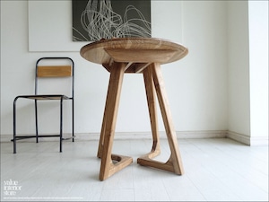 チーク無垢材 カフェテーブルbulat/NR70cm 丸テーブル 円形テーブル コーヒーテーブル 花台 世界三大銘木 Φ70 x 73cm