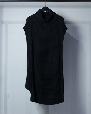 【Caka BLACK】Pullover Type Vintage Loose Knit Vest