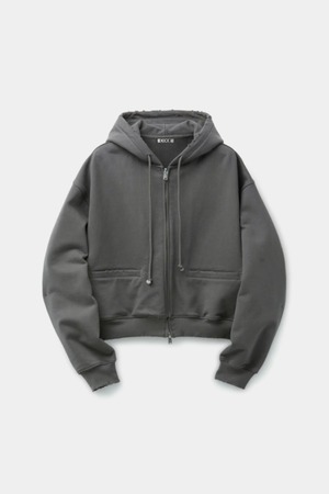 [COOR][WOMEN] Distressed Hood Zip-Up (Charcoal) 正規品 韓国ブランド 韓国通販 韓国代行 韓国ファッション クール クーア クアー 日本 店舗