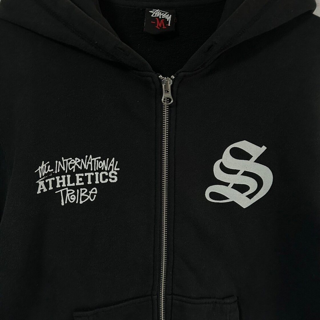 Stussy ブラック パーカー バックプリント M ステューシー STUSSY 