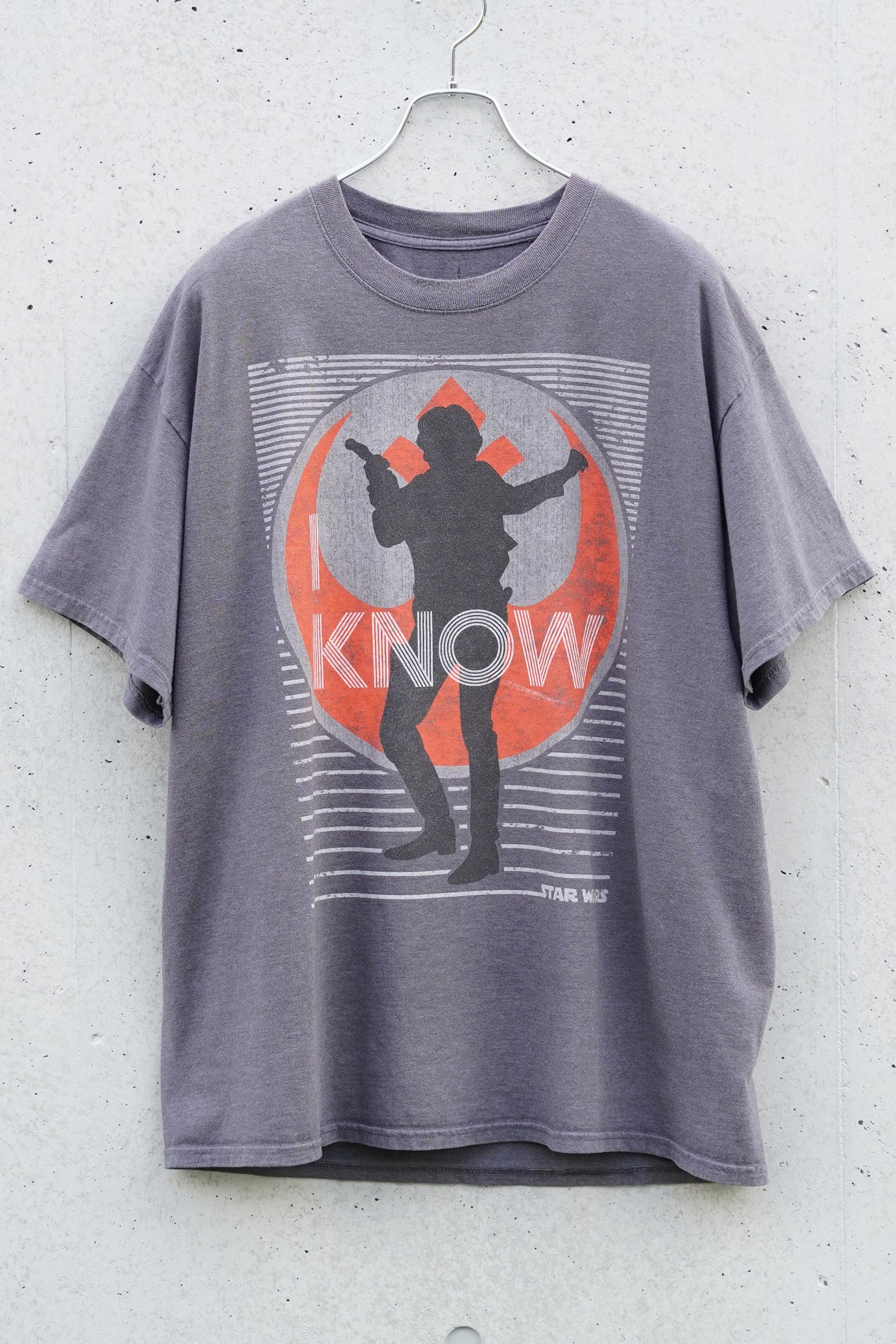 STAR WARS 帝国の逆襲 “I KNOW” Han Solo T-Shirt / Disney Parks / Faded Charcoal / XL