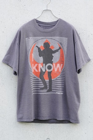 STAR WARS 帝国の逆襲 “I KNOW” Han Solo T-Shirt / Disney Parks / Faded Charcoal / XL