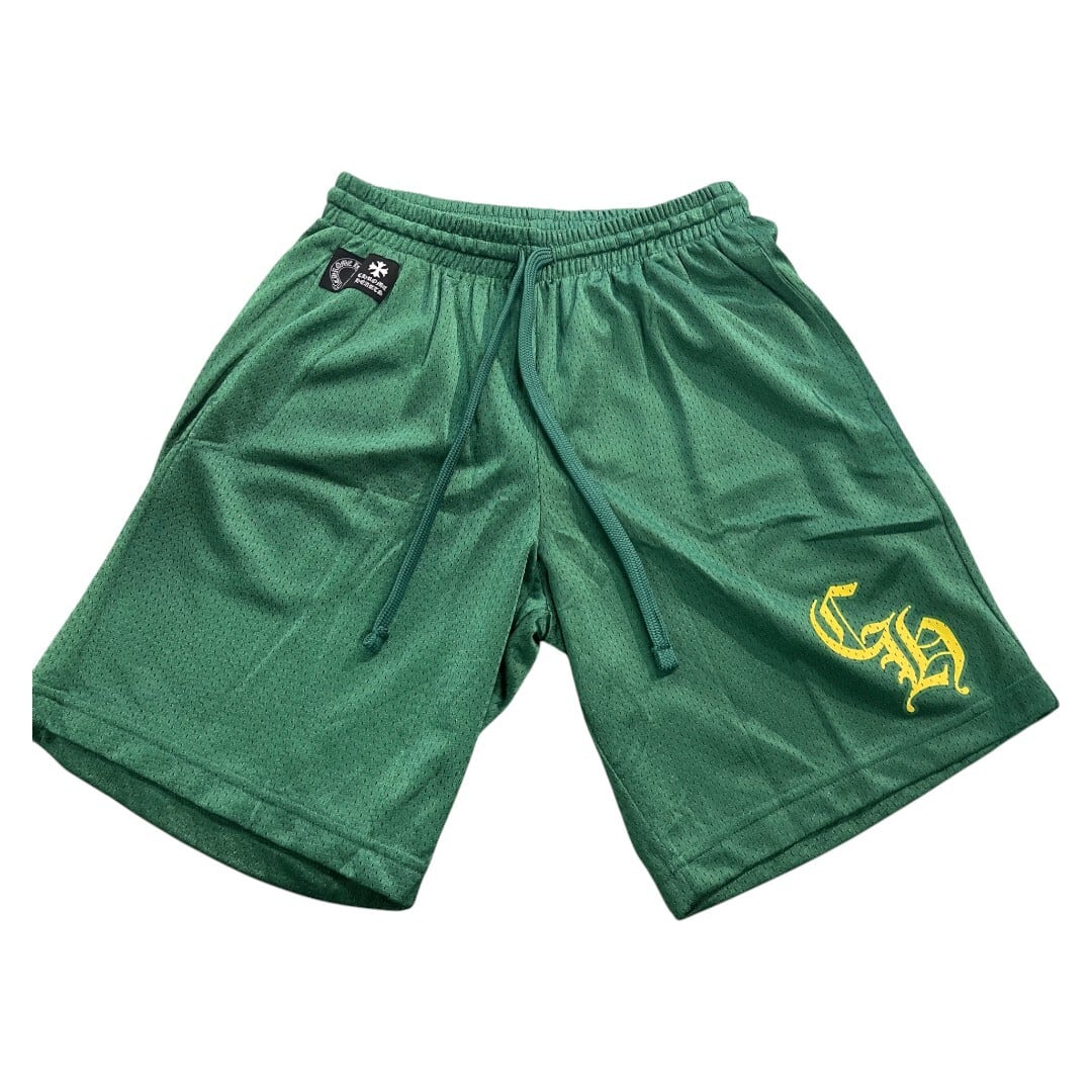 CHROME HEARTS】クロムハーツ MESH VARSITY SHORTS CHプリント