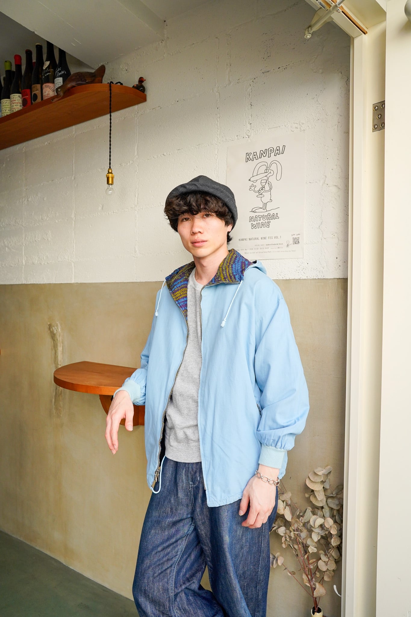 【1960-70s】"Made in Germany" Reversible Cotton Zip-up Alpine Smock / 6-375