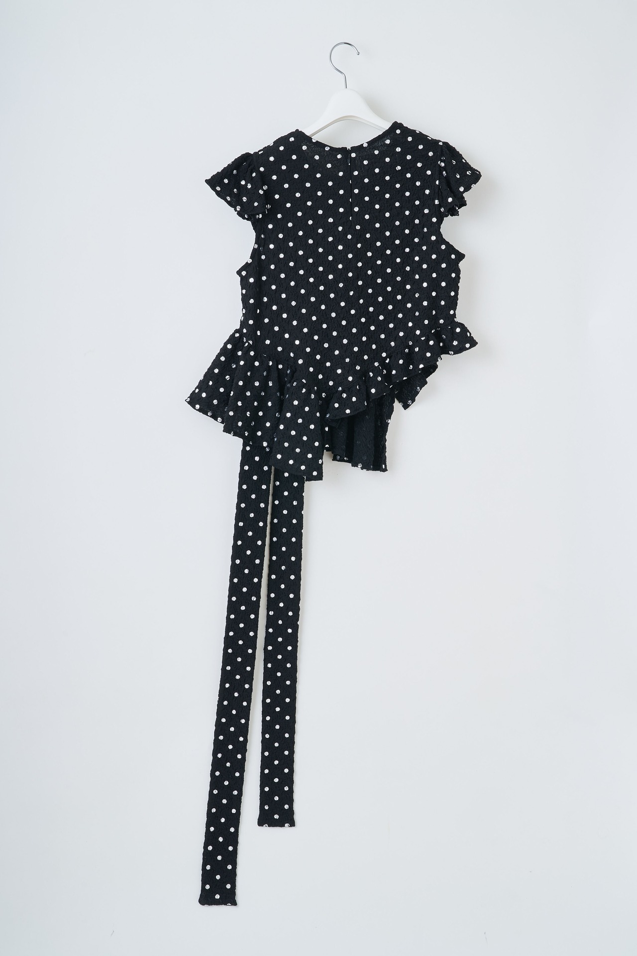 Polka dot print frilled tops