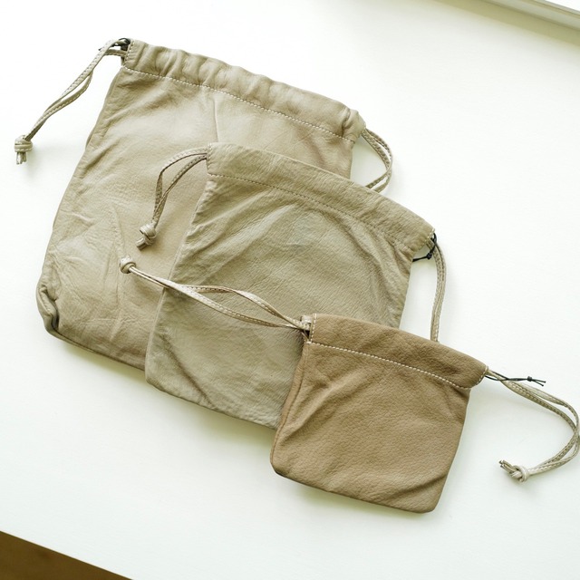 Aeta ｜DOUBLE FACED DRAWSTRING POUCH -PD : S