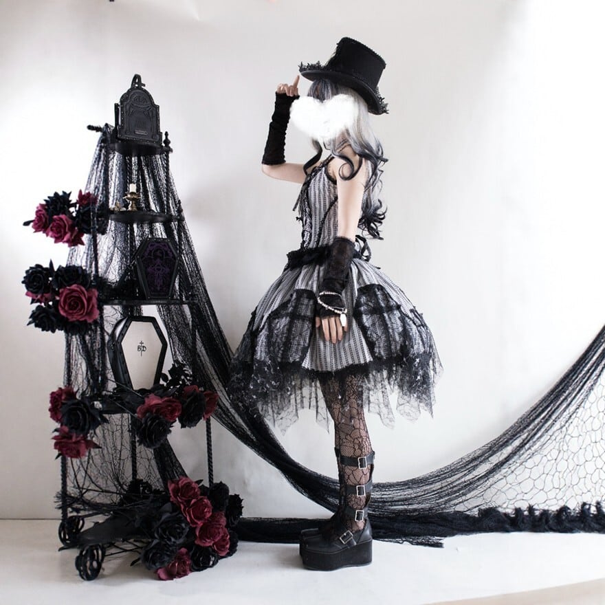 【終売品】【旧仕様】Cornix LP 完成品一式 旧ブラック 黒×白刻印 棺魔師の教会モチーフ3点セット｜修道女風で静謐ゴスロリ