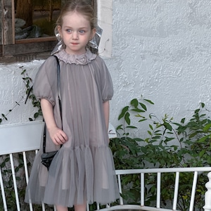 夏パフスリーブチュールワンピース