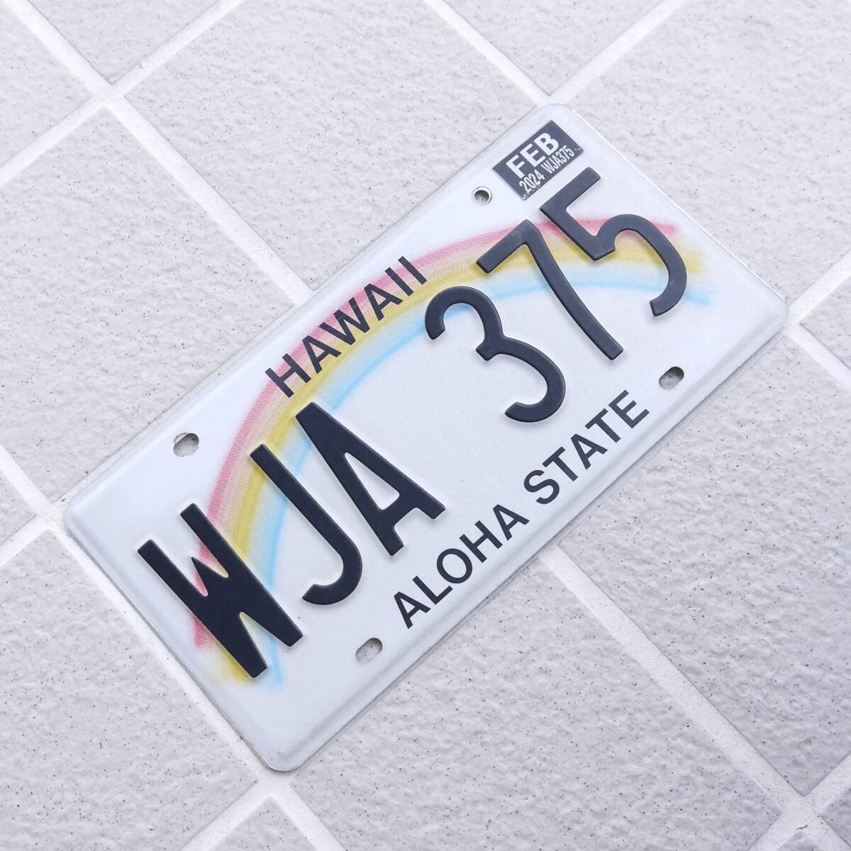 ★ハワイ直輸入★本物 ハワイ ナンバープレート/レインボー ライセンスプレート/Hawaii/ みなこ/さなこ★WJA 375