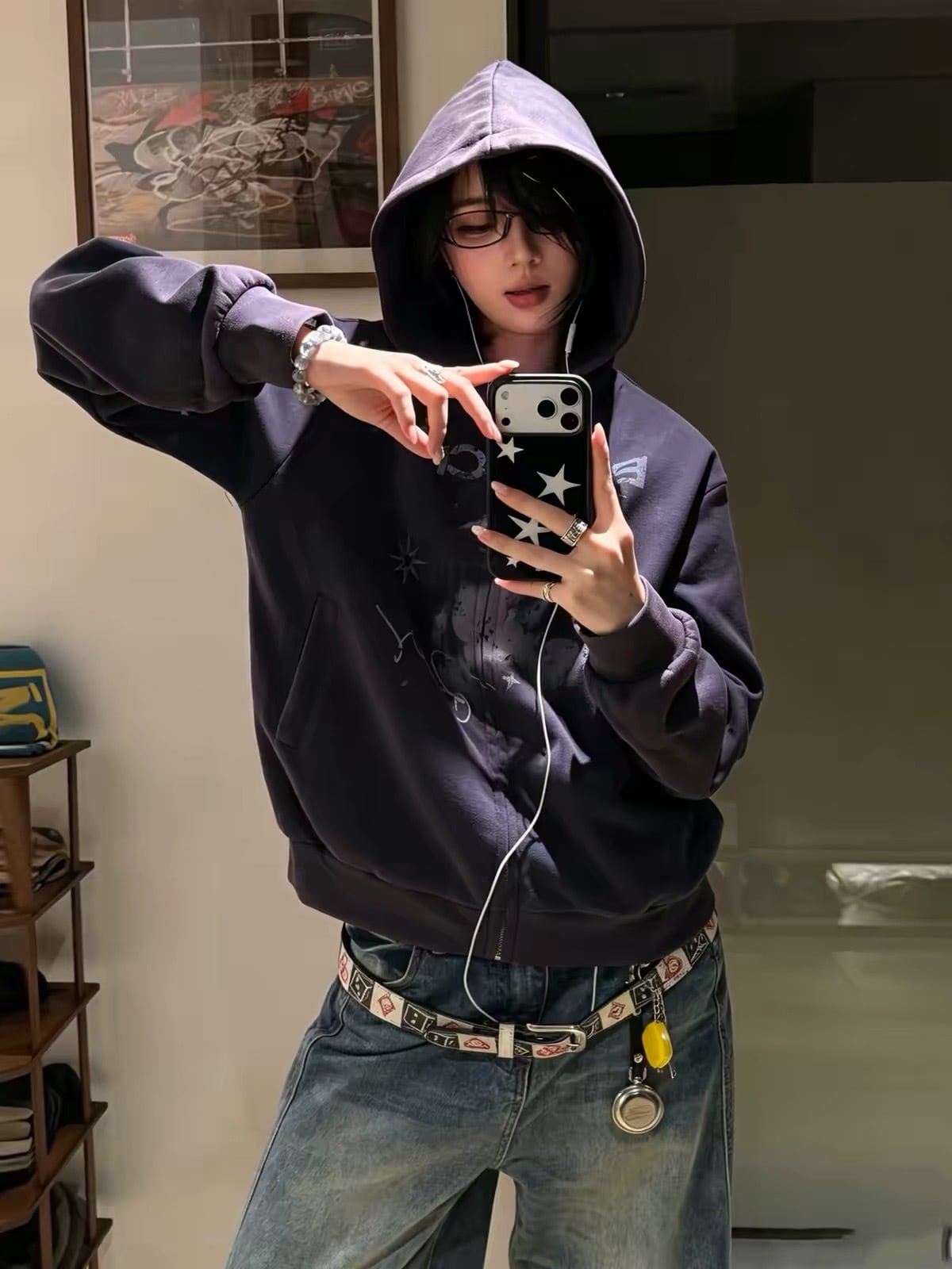 アニマルスクリプトジップフーディー / ANIMAL SCRIPT ZIP HOODIE