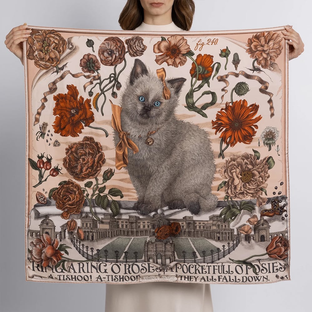 リングアリングオーローゼズ（マシュマロ/ルバーブ）100%シルク 90cm