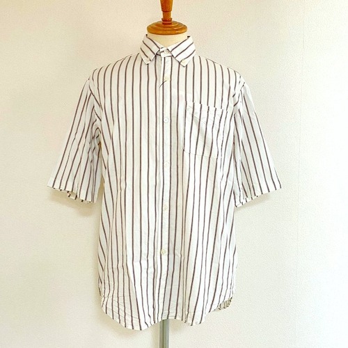 Stripe Half Sleeve BD Shirts　White