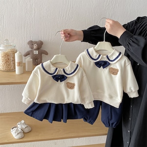 【BABY&KID】春作くま刺繍プレッピーセット