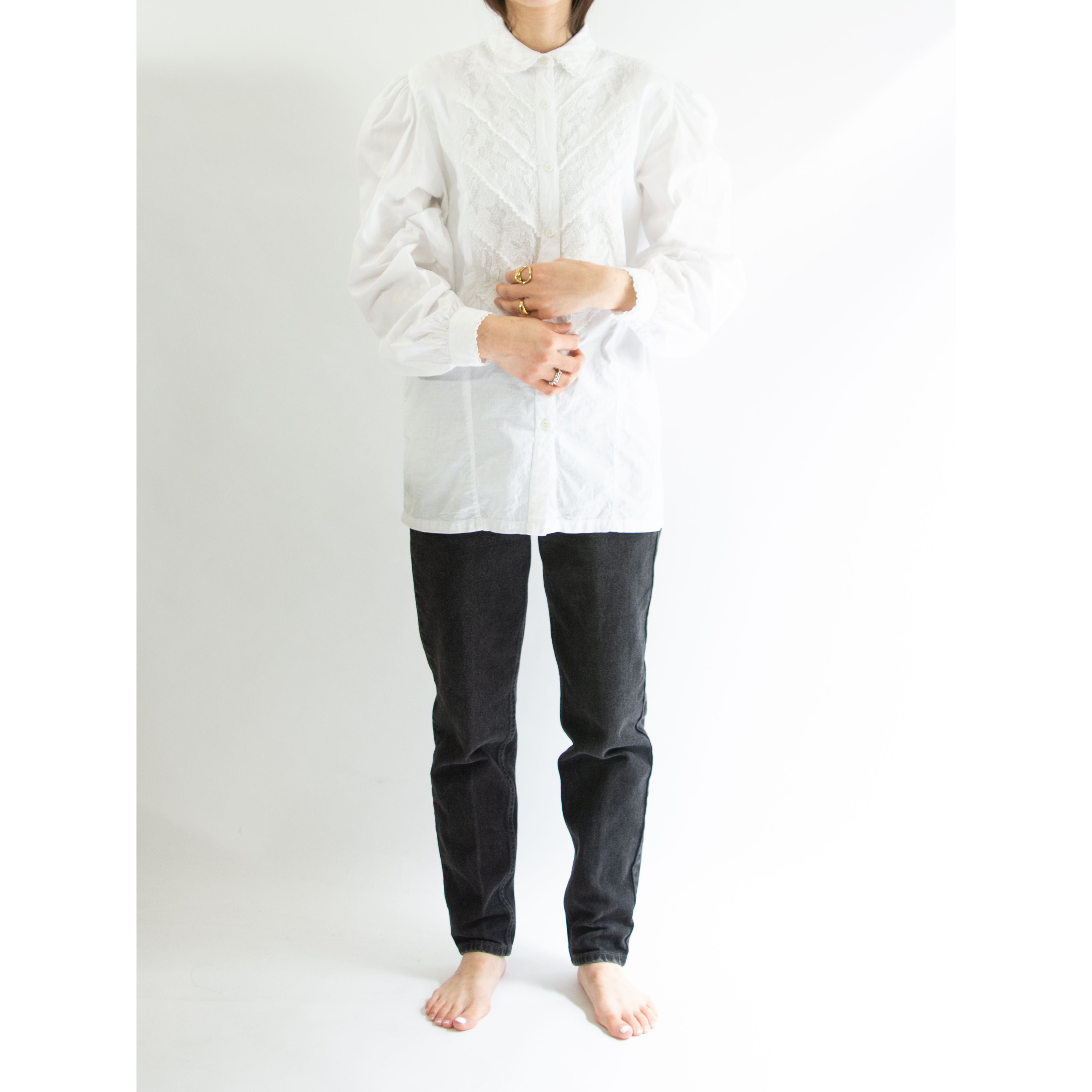 【Unknown brand】"REINE BAUMWOLLE" cotton lace blouse(コットンレースブラウス)1d