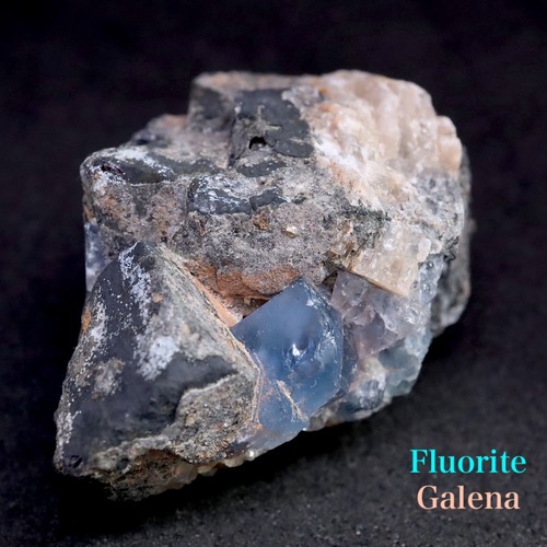 蛍石 ガレナ ニューメキシコ アメリカ産 フローライト 方鉛鉱 原石 131,6g FL303　鉱物　天然石　パワーストーン