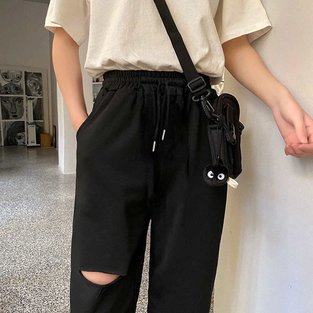 ダメージ スウェット パンツ レディース 春秋 韓国 ルームウェア ストリート 大人 かわいい おしゃれ 部屋着 きれいめ 薄手 アメカジ イージーパンツ 大人可愛い 大人女子