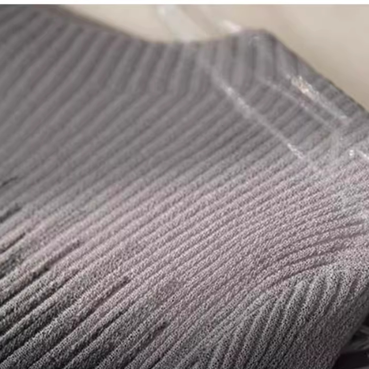 上品シアーレース ハイネック五分袖ニットトップス 00021・画像9