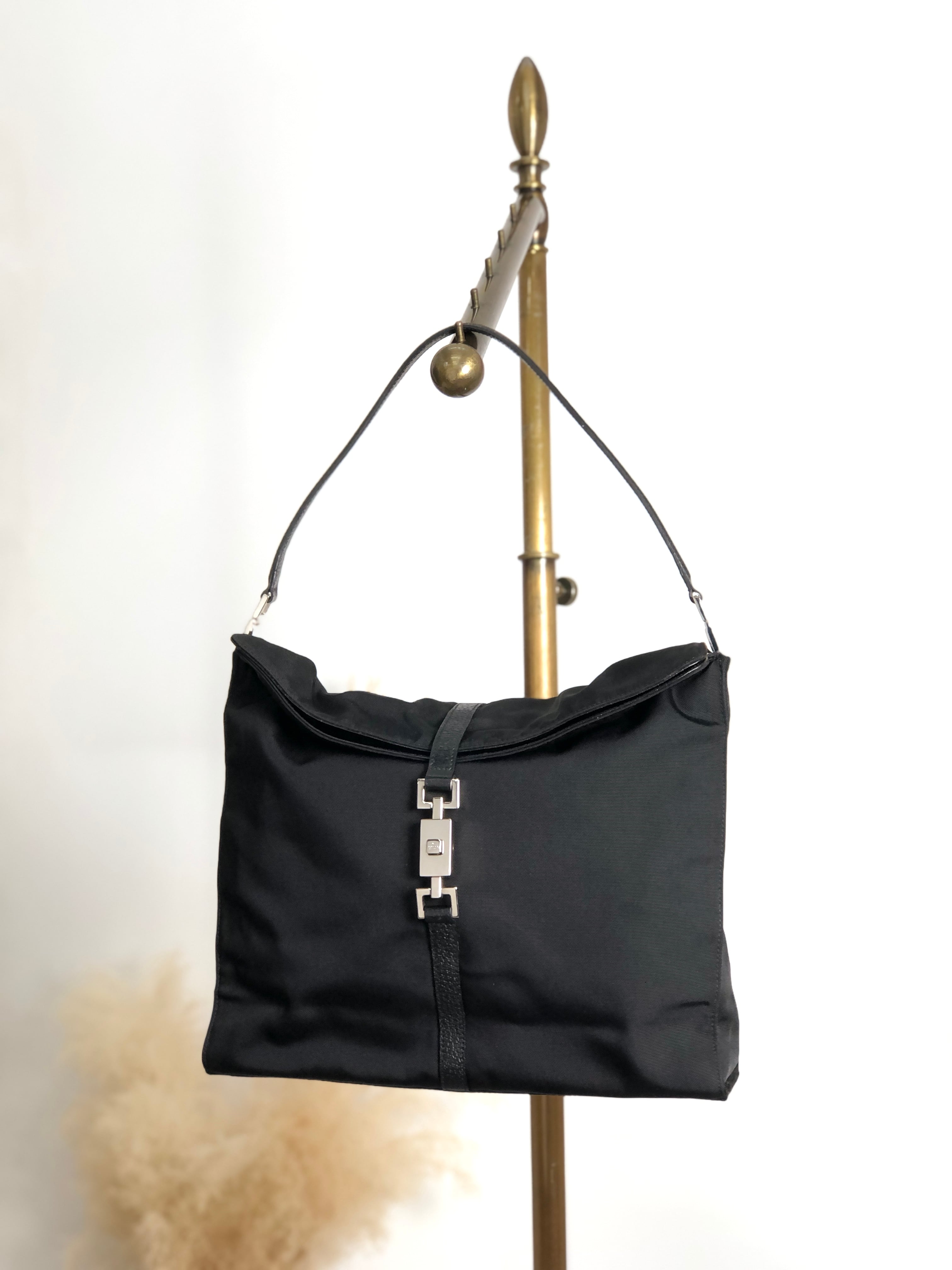 GUCCI グッチ ショルダーバッグ ブラック ナイロン ジャッキー vintage ヴィンテージ オールド 7vab77