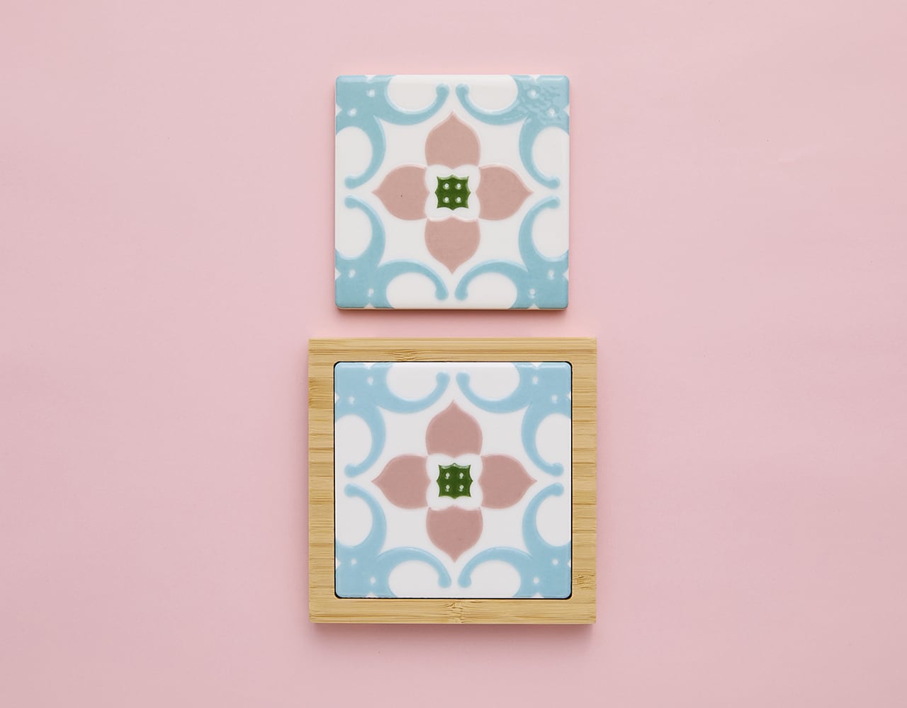 台湾マジョリカタイル「花見幸運」枠つき | 茶嘉葉