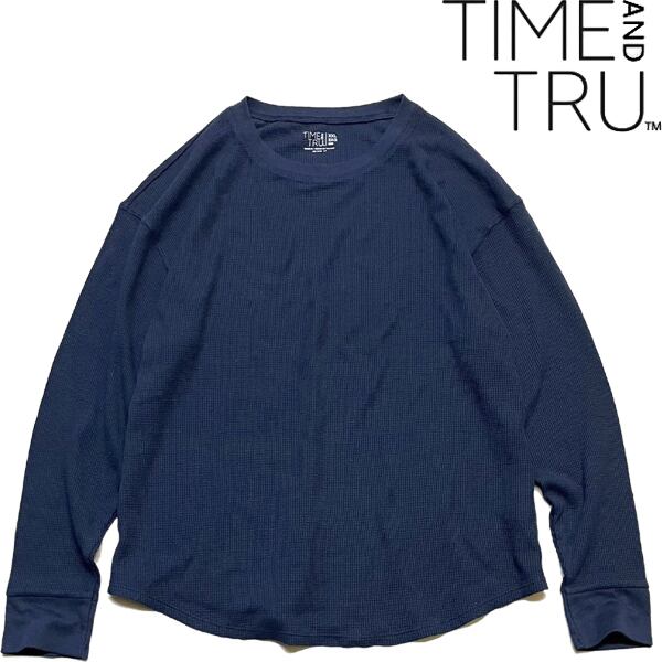 1点物◇Time & Tru紺サーマル長袖ロンTシャツUSA古着XXLメンズ