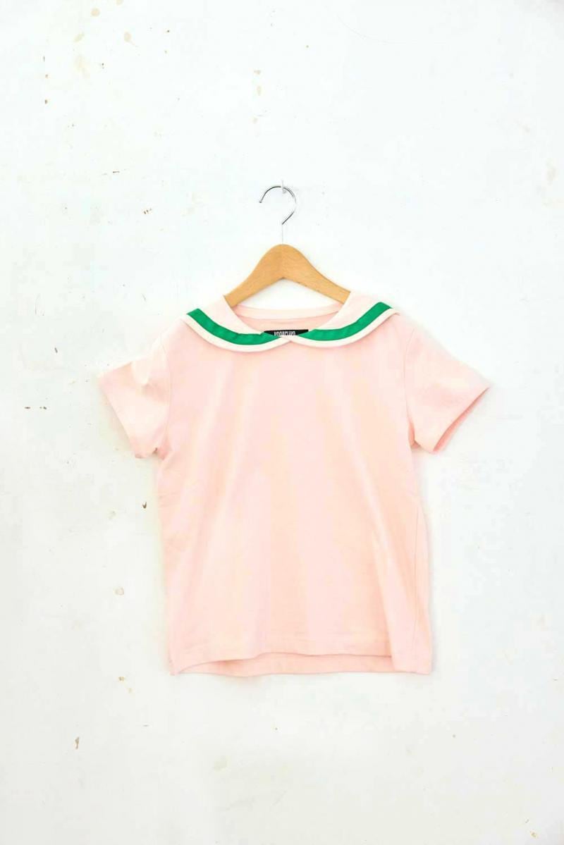 【26SS】KOQUELIKO(コキュリコ)Marine Tshirts peach(S/M/L)Tシャツ ピーチ ピンク