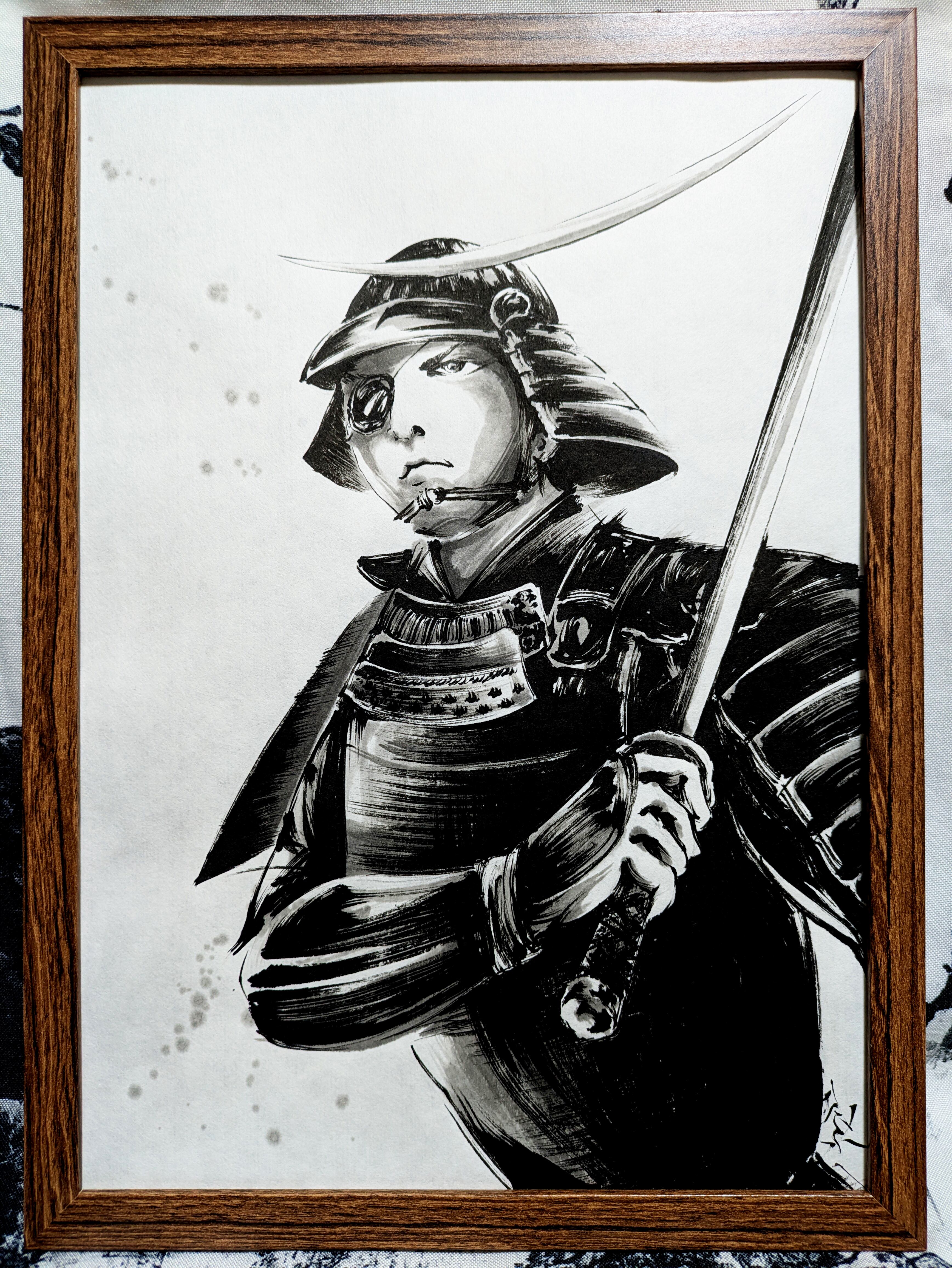 墨で描いた伊達政宗