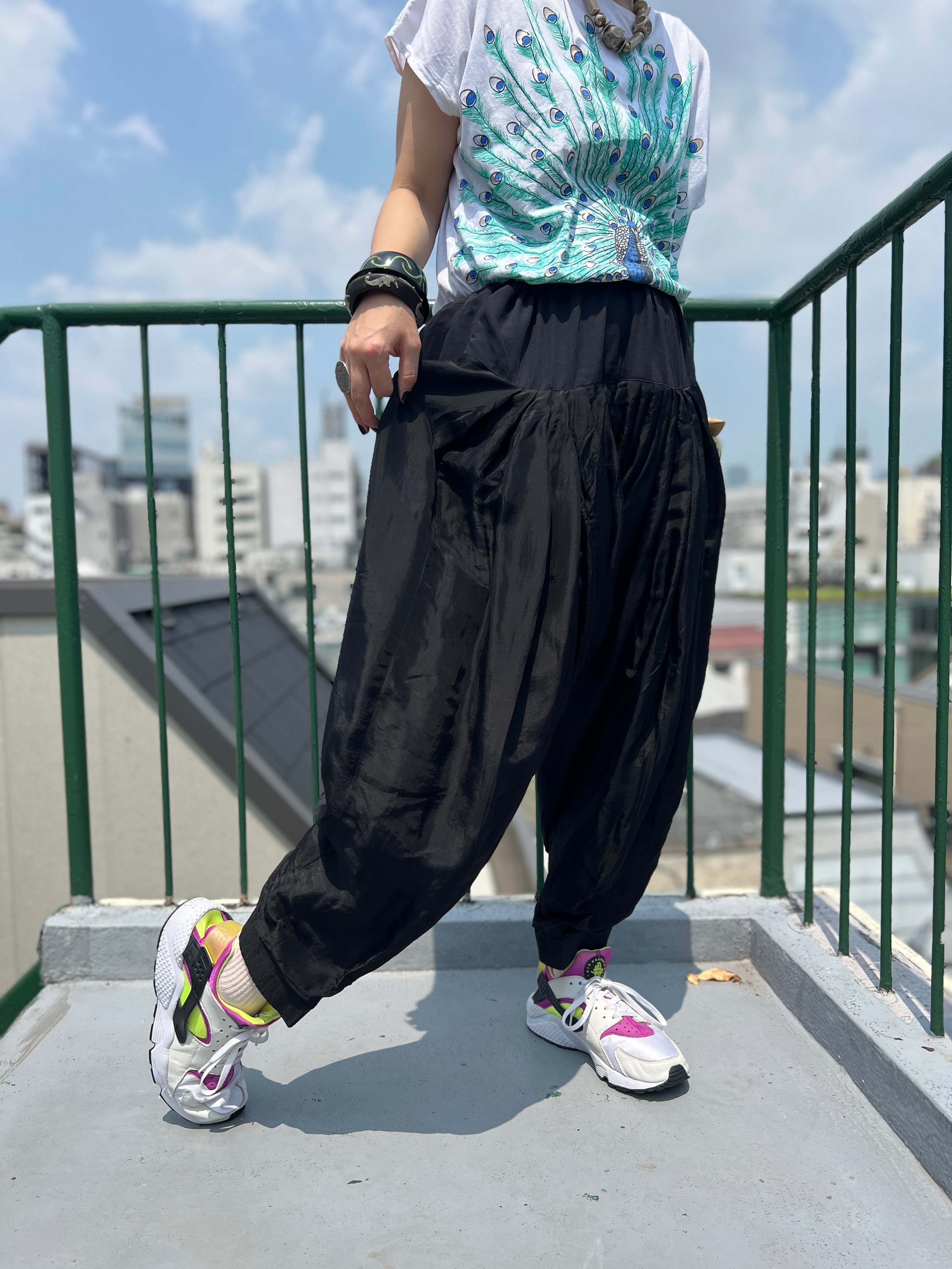 Vintage indian black poly pants