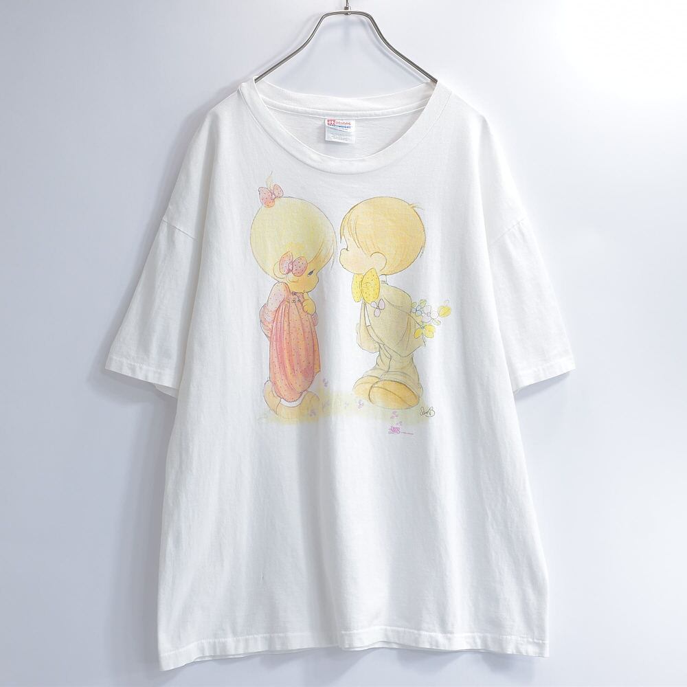 古着 古着 ビンテージ 90s シンプル イラスト ホワイト ビックサイズ T 