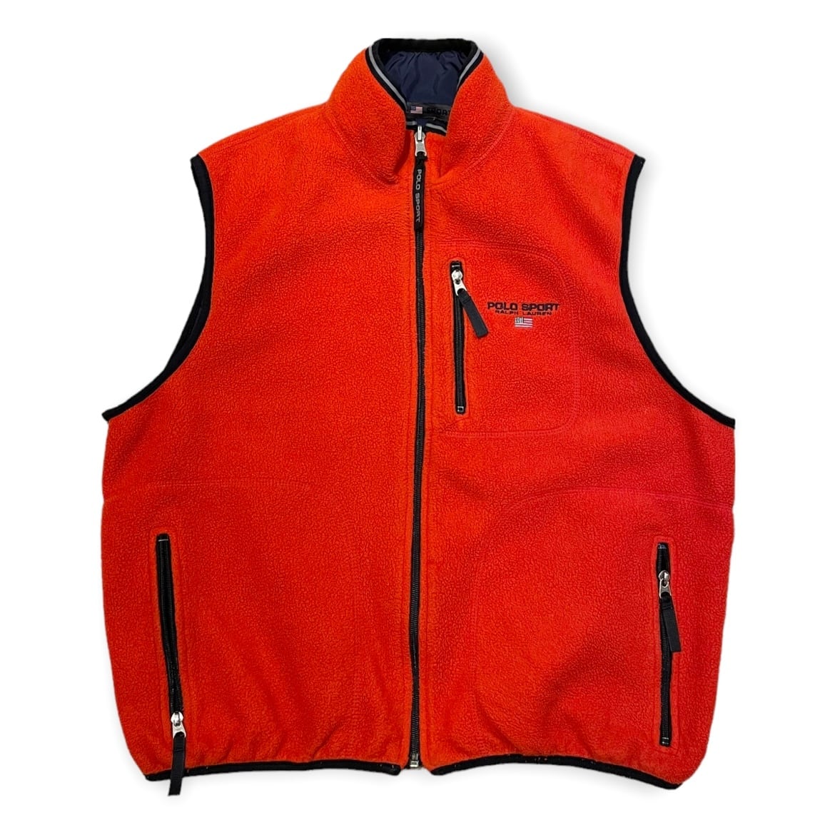 USA製 90s POLO SPORT(ポロスポーツ) Fleece&Nylon Reversible Vest