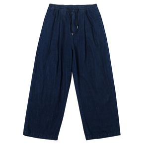Drawstring wide denim pants 0190