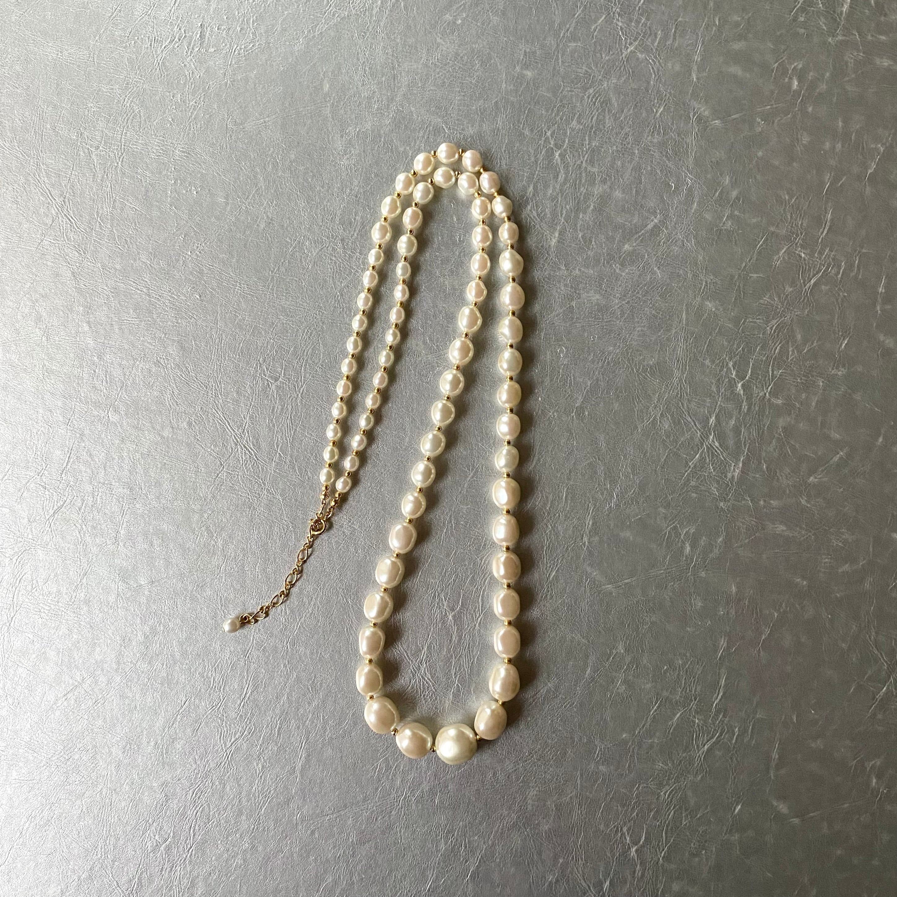 Used retro baroque pearl long necklace レトロ ユーズド バロックパール ロング ネックレス