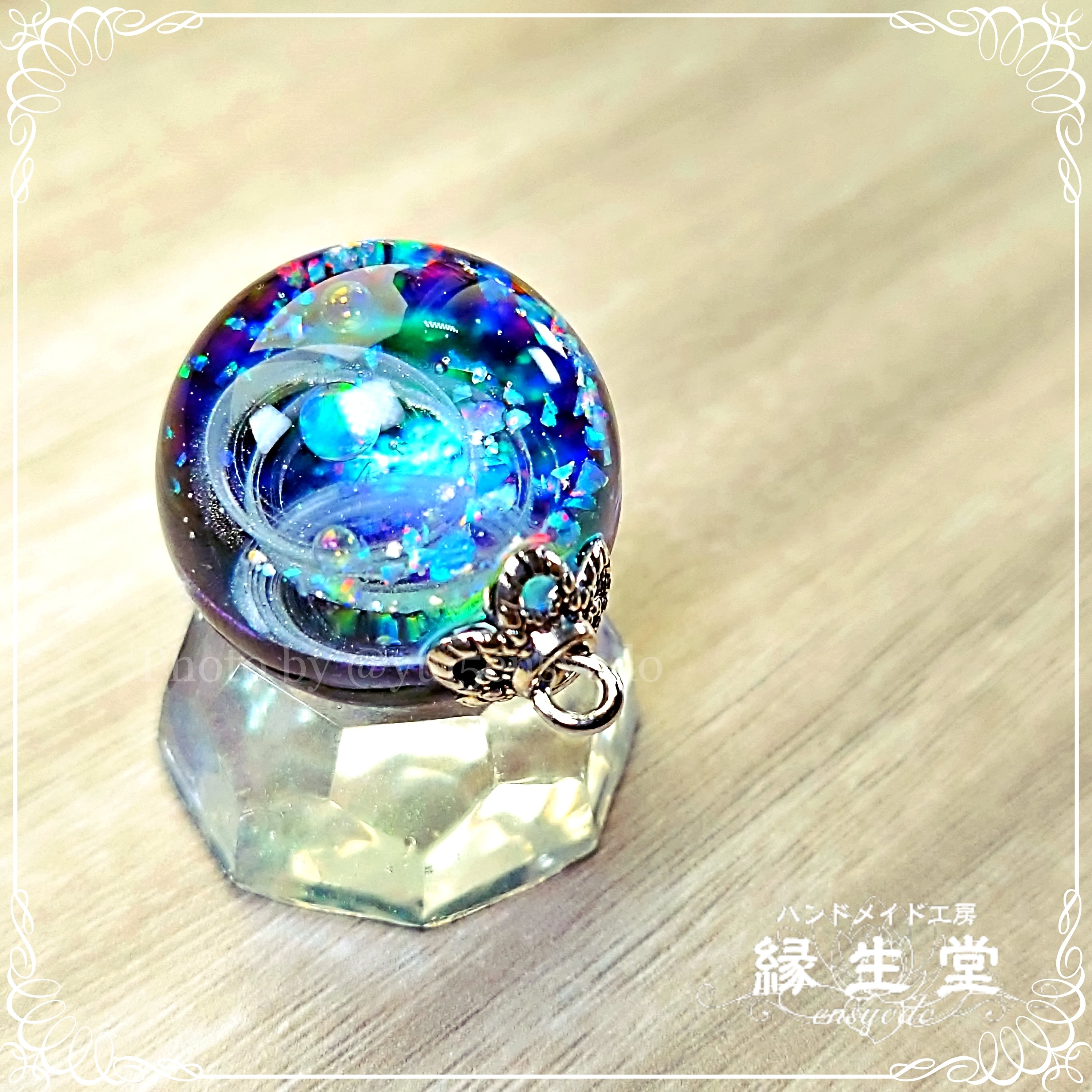 レジン宇宙玉・25mm 十二天将・黒銀～玄武～ ネックレス | PAY ID