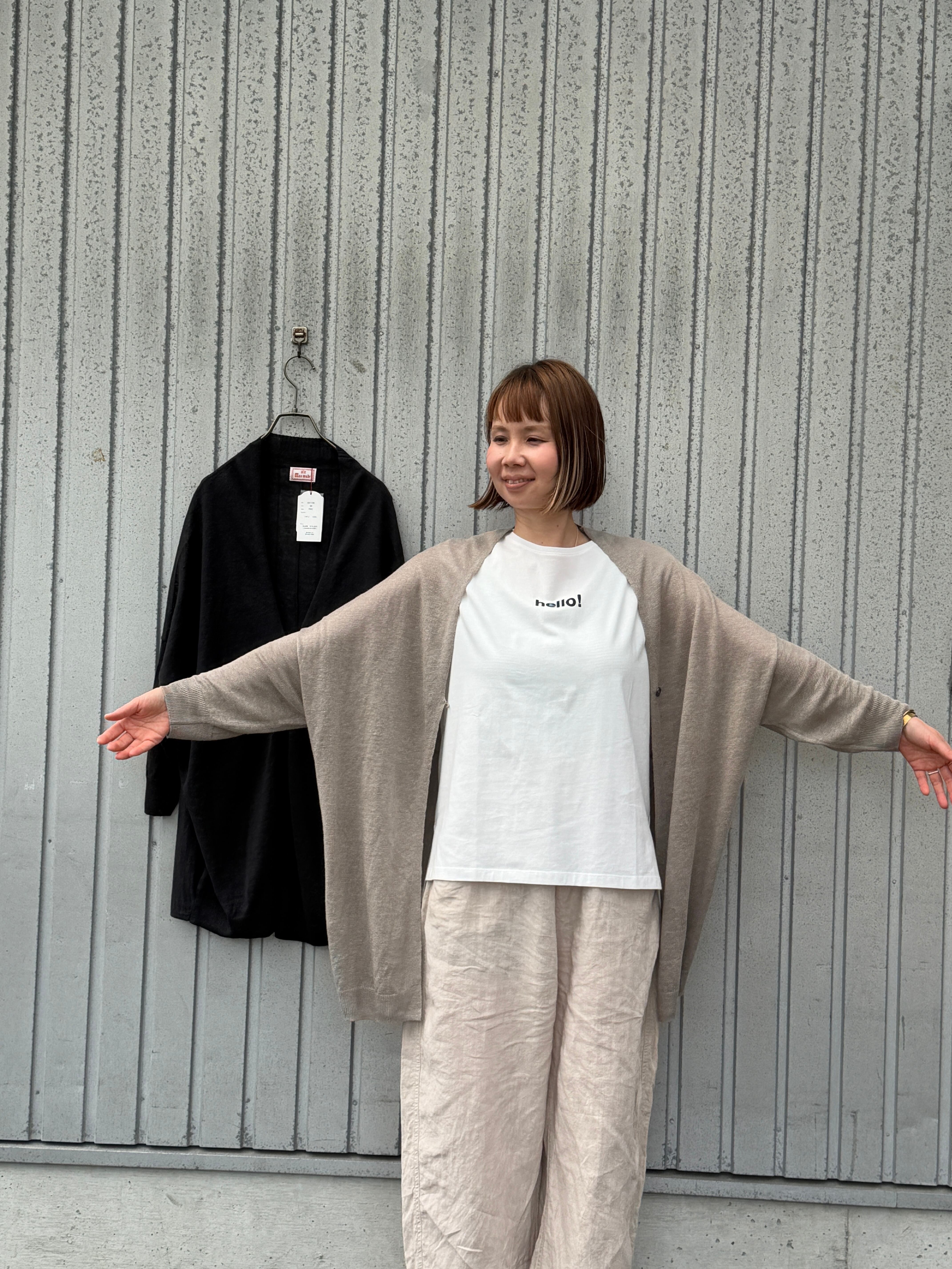 UV加工リネンミドル丈カーディガン/Mao made'26SS/621108 | WACKY