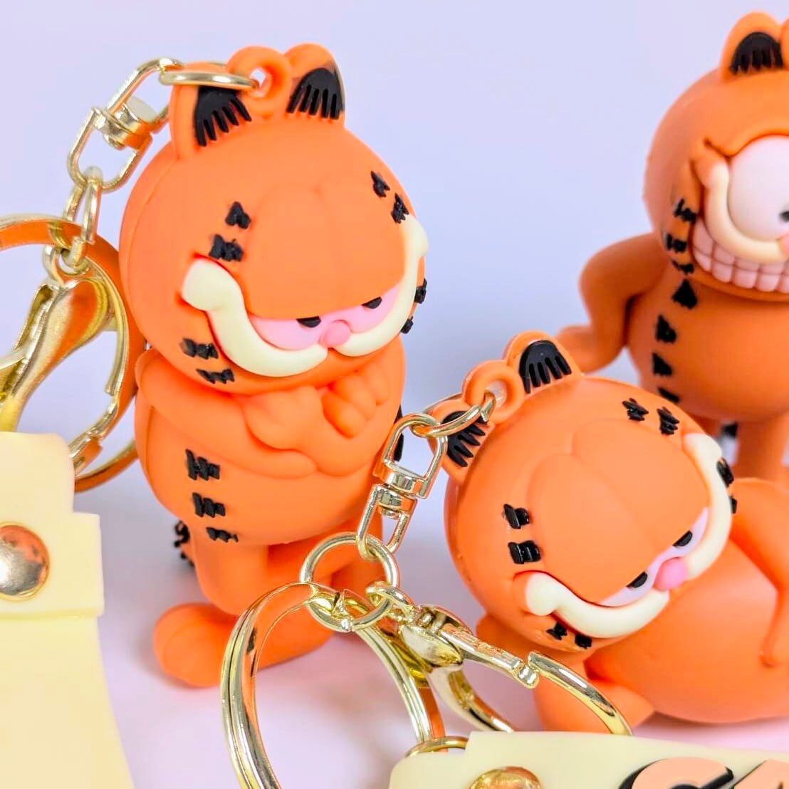 【 Garfield ( ガーフィールド ) 】 3Dラバーキーホルダー ストラップ付き / キーチェーン〚アメリカン雑貨 アメトイ〛