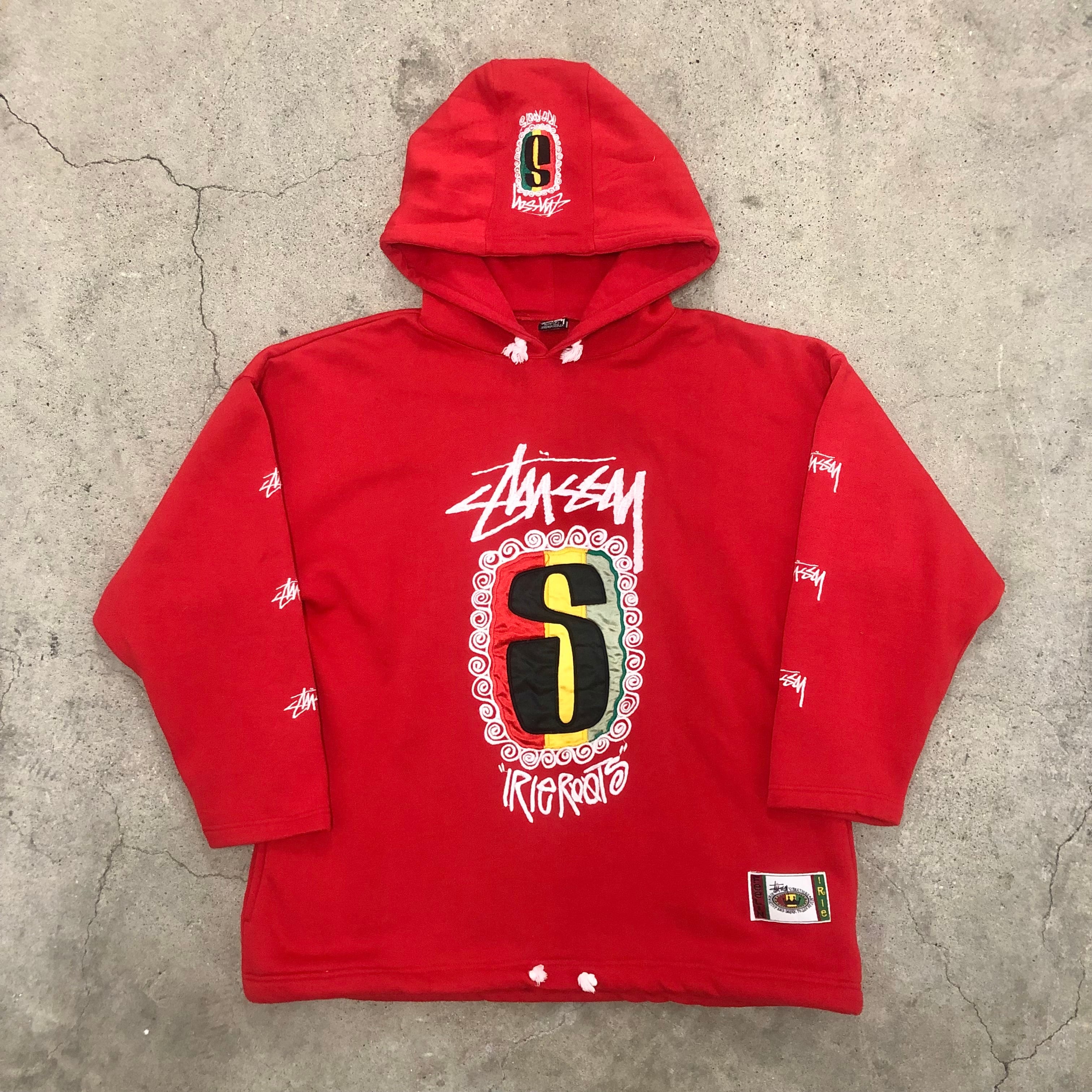 90s Bootleg OLD STUSSY/Rasta Hoodie/Korea製/黒タグ/Free/ラスタ  