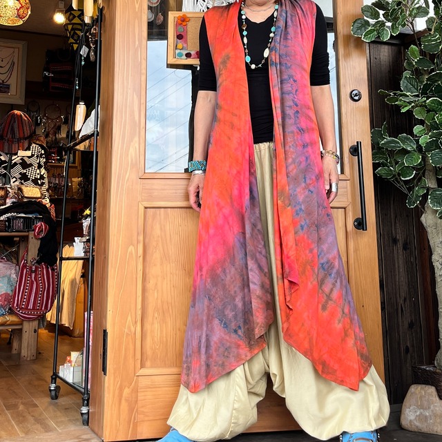 タイダイロングジレ