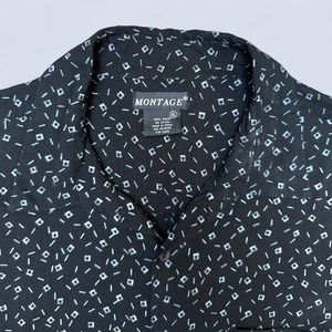 90's GEOMETRIC PATTERN RAYON S/S SHIRT