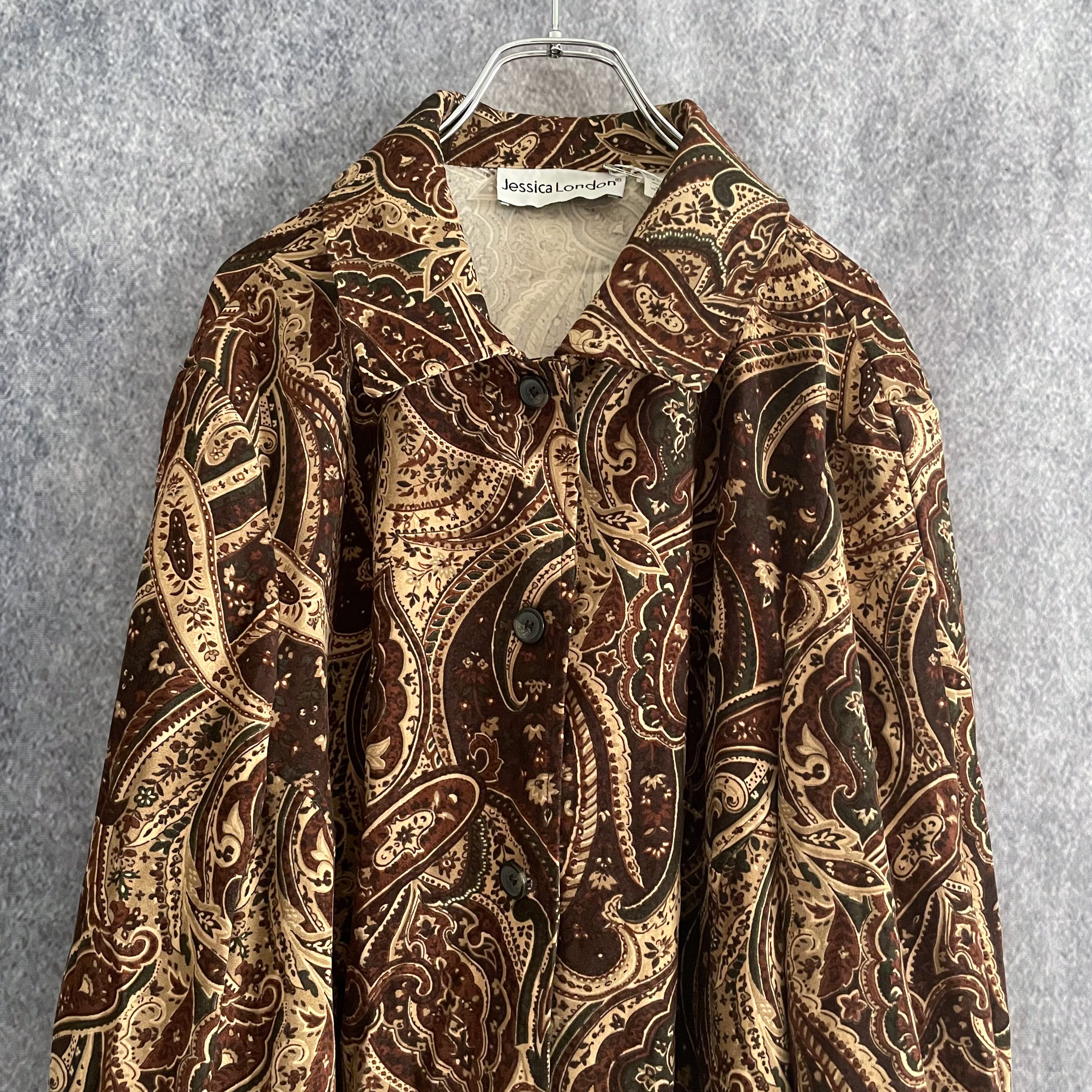 80s rétro paisley shirt 80年代 ペイズリー柄シャツ 総柄シャツ