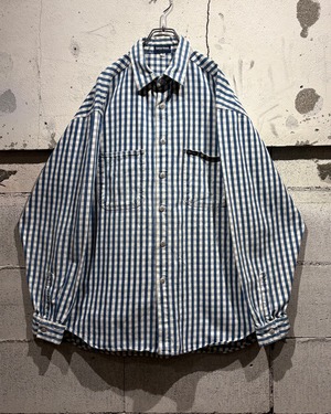 【Caka otto】“OLD GUESS” Blue × White Gingham Vintage Check Shirt