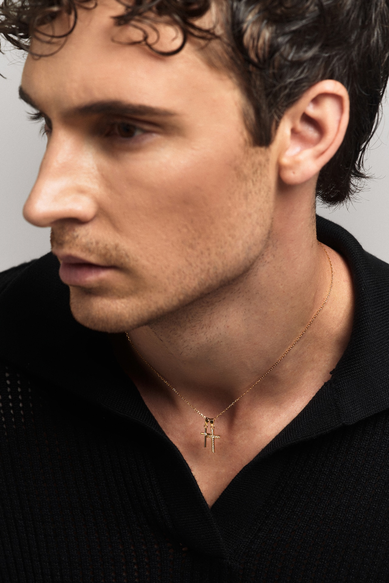 【Double Cross Necklace】/ GOLD