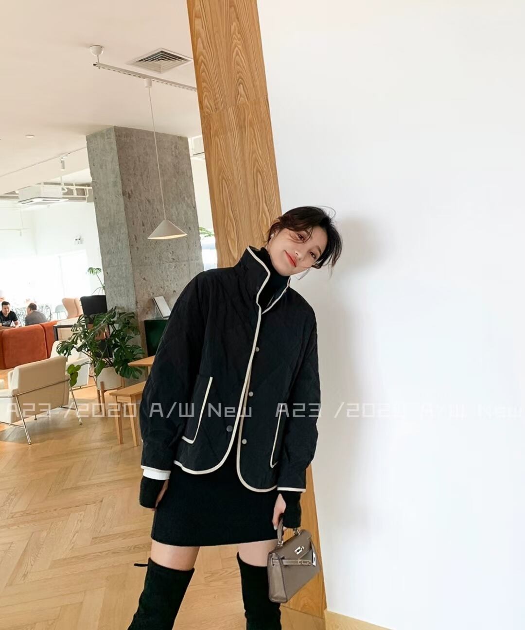 ハイネック パイピング キルトジャケット AJ−3396-A01