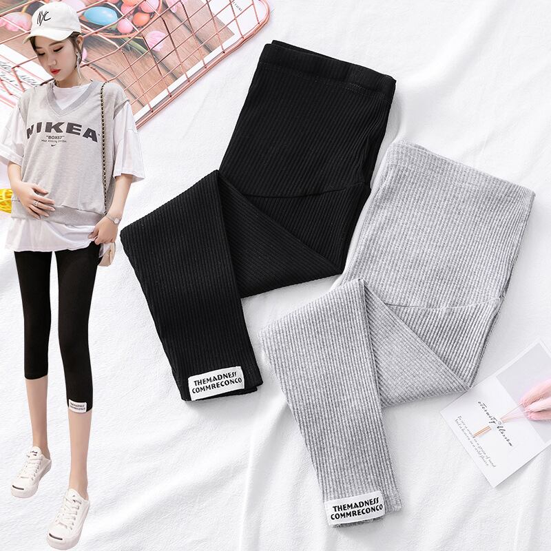 【新作】【送料無料】 マタニティウェア2019夏オールマッチニューファッションハイウエストスレッド7ポイント妊娠中の腹サポートパンツ、アリババのマタニティパンツ サマー 夏物 expec248946435938