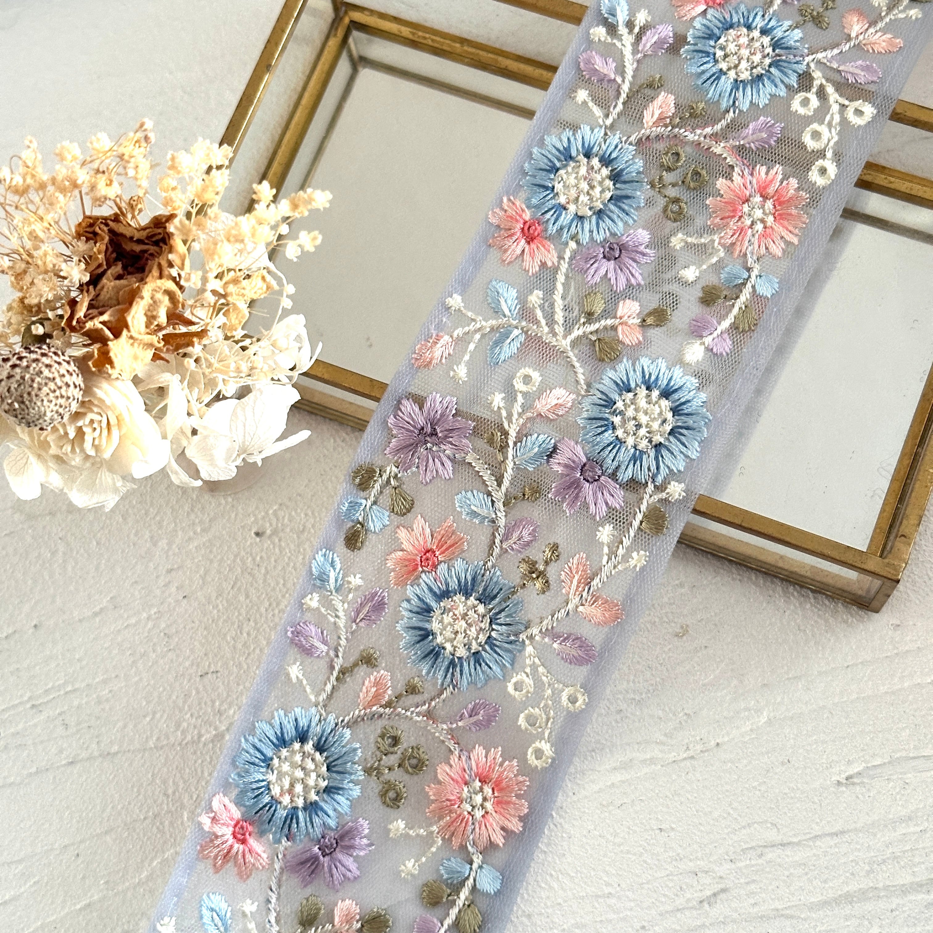 寒色系 | インド刺繍リボン専門店Rino Ribbon
